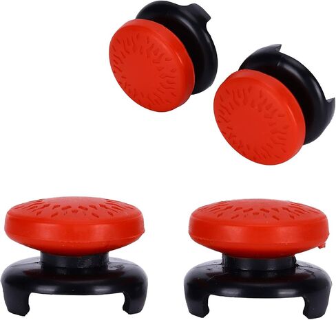 ASHATA 2Pcs Thumbstick Extender for Game Consoles, 3D Texture Thumb Grip Stick Joystick Thumbstick for 5 Controller (Black) in Kuwait