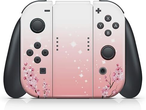Tacky Design Sakura Flowers Skin Compatible with Nintendo Switch Skin - Premium Vinyl 3M Cherries Blossoms Nintendo Switch Stickers Set - Switch Skin for Console, Dock, Joy Con - Decal Full Wrap in Saudi Arabia
