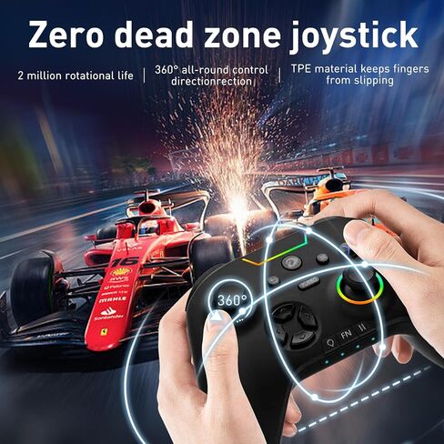 وحدة تحكم الكمبيوتر اللاسلكية DAREU H105، وحدة تحكم الألعاب المتوافقة مع أنظمة التشغيل Windows/MacOS/Android/iOS/التلفزيون الذكي/البخار، وحدة تحكم ألعاب الكمبيوتر ذات الاهتزاز المزدوج مع Turbo وإضاءة خلفية LED in Kuwait