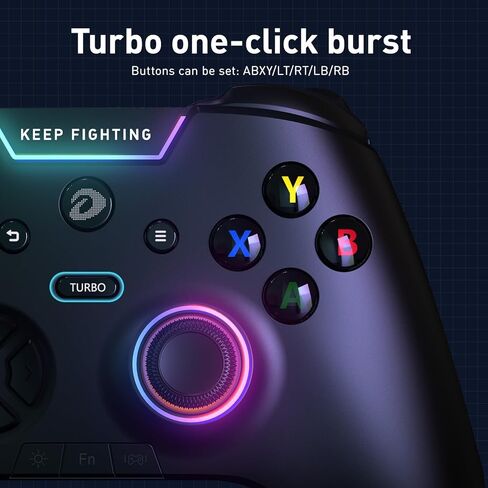 وحدة تحكم الكمبيوتر اللاسلكية DAREU H105، وحدة تحكم الألعاب المتوافقة مع أنظمة التشغيل Windows/MacOS/Android/iOS/التلفزيون الذكي/البخار، وحدة تحكم ألعاب الكمبيوتر ذات الاهتزاز المزدوج مع Turbo وإضاءة خلفية LED in Kuwait