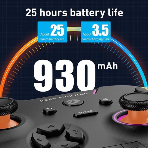 وحدة تحكم الكمبيوتر اللاسلكية DAREU H105، وحدة تحكم الألعاب المتوافقة مع أنظمة التشغيل Windows/MacOS/Android/iOS/التلفزيون الذكي/البخار، وحدة تحكم ألعاب الكمبيوتر ذات الاهتزاز المزدوج مع Turbo وإضاءة خلفية LED in Kuwait