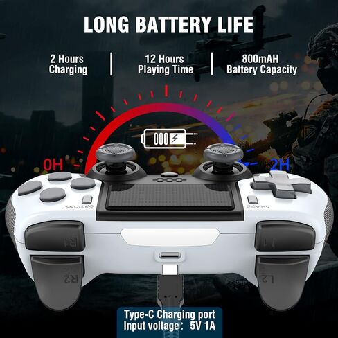 وحدة تحكم ألعاب التحكم عن بعد CXY CHYUHSIN اللاسلكية لأجهزة PS4/Pro/Slim/PC مع إمكانية الصوت وجيروسكوب 6 محاور، اهتزاز توربو مزدوج، مقبس سماعة رأس استريو، دعم بلوتوث/لوحة اللمس in Saudi Arabia