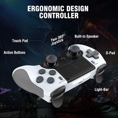 وحدة تحكم ألعاب التحكم عن بعد CXY CHYUHSIN اللاسلكية لأجهزة PS4/Pro/Slim/PC مع إمكانية الصوت وجيروسكوب 6 محاور، اهتزاز توربو مزدوج، مقبس سماعة رأس استريو، دعم بلوتوث/لوحة اللمس in Saudi Arabia