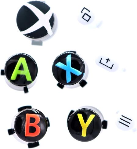 Deal4GO 8-Pack Plastic ABXY Button View Menu Share Keys Set Replacement for Xbox Series S & Xbox Series X Controller (Black) (XSSX-8PB) in Kuwait