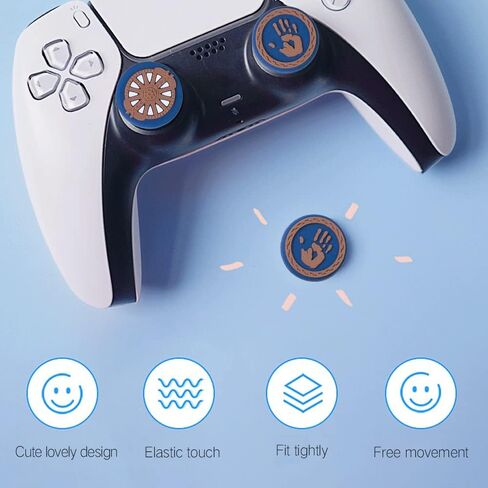 PERFECTSIGHT 4 PCS Cute Thumb Grip Caps for PS5/PS4/Xbox One (Series X, S)/NS Switch Pro Controller, Magic Moon Analog Stick Grips Thumbsticks, Kawaii Silicone Joystick Button Covers (Luna) in Kuwait