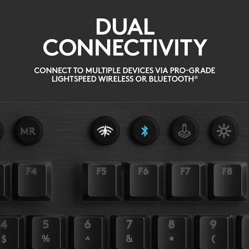 لوحة مفاتيح الألعاب الميكانيكية Logitech G915 LIGHTSPEED Wireless RGB ميكانيكية Clicky، لاسلكية بدرجة احترافية، مفاتيح ميكانيكية منخفضة المستوى، تصميم رفيع للغاية 22 مم، أسود (متجدد) in Kuwait
