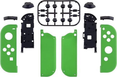 eXtremeRate DIY Replacement Shell Buttons for Nintendo Switch & Switch OLED, Matcha Green Custom Soft Touch Housing with Corlorful Button for Joycon Handheld Controller - Console Shell NOT Included in Kuwait
