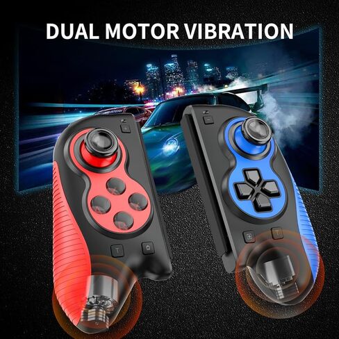 Boconna Wireless Switch Joycon، Joy Cons for Switch Sport، Joycons Pad Pro لدعم التبديل Turbo، استيقظ و 6 محاور، بديل لـ Switch Joy con مع أشرطة المعصم (الأزرق والأحمر) in Kuwait