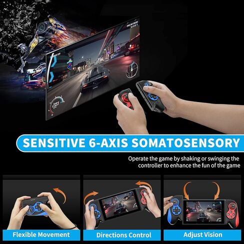 Boconna Wireless Switch Joycon، Joy Cons for Switch Sport، Joycons Pad Pro لدعم التبديل Turbo، استيقظ و 6 محاور، بديل لـ Switch Joy con مع أشرطة المعصم (الأزرق والأحمر) in Kuwait