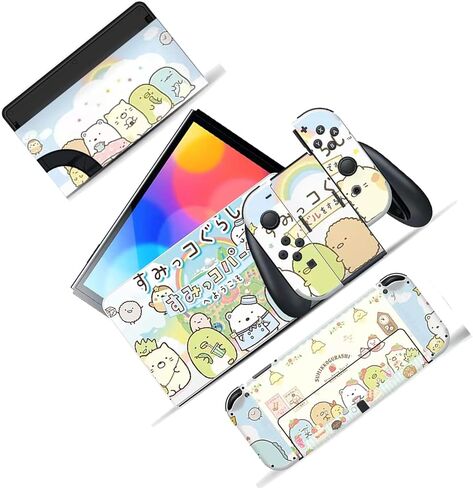 بواسطة Unbranded Switch مقاس 8 بوصات × 4 بوصات ملصق تصميم شخصيات كرتونية لطيف من Kawaii، أزياء مرحة ومضحكة رائعة وفريدة من نوعها، ملصقات ألعاب OLED للفتيات والأولاد والأطفال in Kuwait