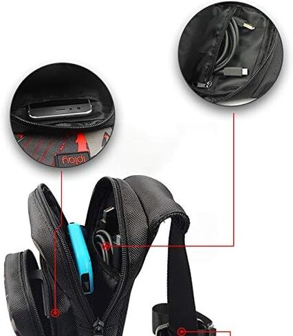 Carrying Case Backpack for Nintendo Switch/Switch OLED, THRCIFLO Lightweight Crossbody Sling Bag for Traveling, Shoulder Storage Bag Fits Switch Console,Game Case, Dock and Small Accessories in Saudi Arabia