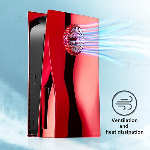 غطاء وحدة التحكم PS5 مطلي بالكهرباء باللون الأحمر، غطاء وحدة التحكم PS5 صلب مقاوم للصدمات، غطاء جلدي لوحدة التحكم PS5 ABS مضاد للخدش والغبار لإصدار قرص وحدة التحكم PS5 in Kuwait