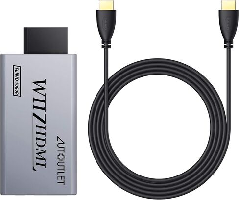 AUTOUTLET Wii to HDMI Converter WII2HDMI Wii Signal to HDMI Support 720P 1080P 3.5MM Audio HD Video Output Adapter with 1M HDMI Cable for Nintendo Wii in Kuwait
