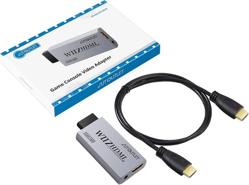 AUTOUTLET Wii to HDMI Converter WII2HDMI Wii Signal to HDMI Support 720P 1080P 3.5MM Audio HD Video Output Adapter with 1M HDMI Cable for Nintendo Wii in Kuwait