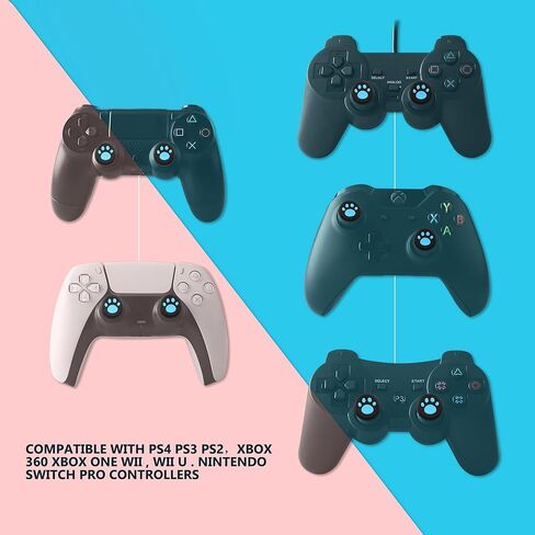 6 قطع من غطاء الإبهام من السيليكون PS5، غطاء عصا التحكم التناظرية من السيليكون غير القابل للانزلاق لأجهزة PS2، PS3، PS4، PS5، Xbox One، Xbox Series X/S، Xbox 360، Switch Pro، وحدة تحكم ألعاب Wii U (أسود أبيض) in Kuwait