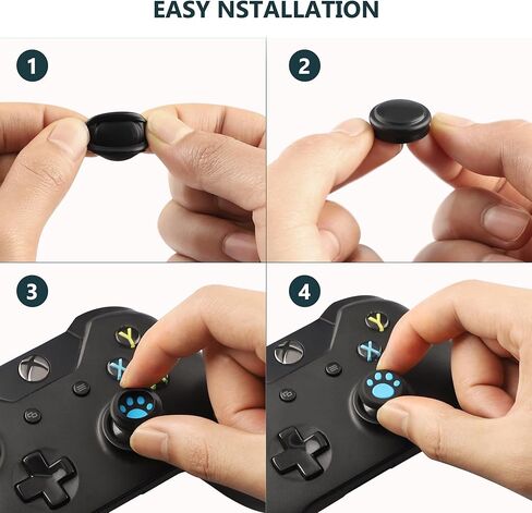 6 قطع من غطاء الإبهام من السيليكون PS5، غطاء عصا التحكم التناظرية من السيليكون غير القابل للانزلاق لأجهزة PS2، PS3، PS4، PS5، Xbox One، Xbox Series X/S، Xbox 360، Switch Pro، وحدة تحكم ألعاب Wii U (أسود أبيض) in Kuwait