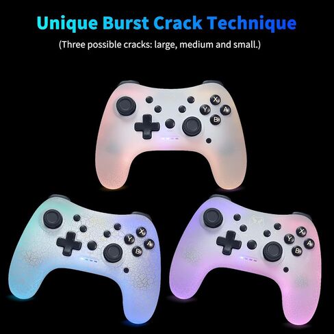 Manba Switch Pro Controller,Wireless Switch Controller Compatible with Switch/Lite/OLED/PC,Bluetooth Pro Controller Switch with Adjustable LED Light/Turbo/Vibration,Wake-Up Function（Black） in Saudi Arabia