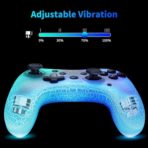 Manba Switch Pro Controller,Wireless Switch Controller Compatible with Switch/Lite/OLED/PC,Bluetooth Pro Controller Switch with Adjustable LED Light/Turbo/Vibration,Wake-Up Function（Black） in Saudi Arabia