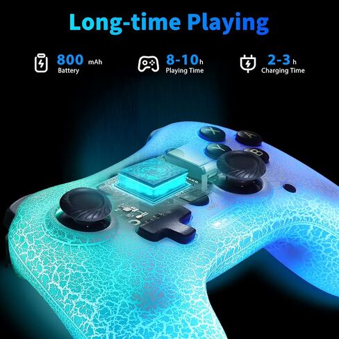 Manba Switch Pro Controller,Wireless Switch Controller Compatible with Switch/Lite/OLED/PC,Bluetooth Pro Controller Switch with Adjustable LED Light/Turbo/Vibration,Wake-Up Function（Black） in Saudi Arabia