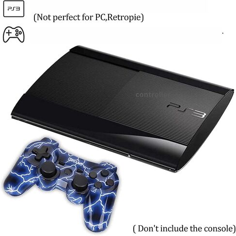 ذراع تحكم بلاي ستيشن 3 لاسلكي مزدوج الصدمات لجهاز بلاي ستيشن 3، وحدة تحكم PS3 لاسلكية مع كابل شحن، متوافقة مع بلاي ستيشن 3 (احمر) in Kuwait