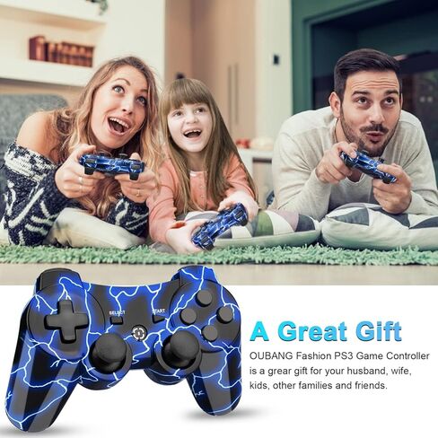 ذراع تحكم بلاي ستيشن 3 لاسلكي مزدوج الصدمات لجهاز بلاي ستيشن 3، وحدة تحكم PS3 لاسلكية مع كابل شحن، متوافقة مع بلاي ستيشن 3 (احمر) in Kuwait