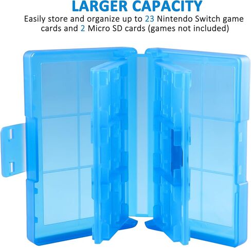 حافظة بطاقات العاب لجهاز نينتندو سويتش، حافظة تخزين العاب 24 في 1 متوافقة مع نينتندو سويتش/ سويتش لايت/ سويتش OLED كاتريدج (ازرق) in Kuwait