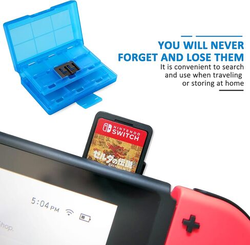 حافظة بطاقات العاب لجهاز نينتندو سويتش، حافظة تخزين العاب 24 في 1 متوافقة مع نينتندو سويتش/ سويتش لايت/ سويتش OLED كاتريدج (ازرق) in Kuwait