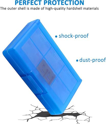 حافظة بطاقات العاب لجهاز نينتندو سويتش، حافظة تخزين العاب 24 في 1 متوافقة مع نينتندو سويتش/ سويتش لايت/ سويتش OLED كاتريدج (ازرق) in Kuwait