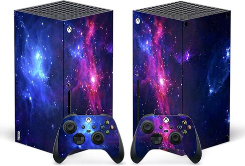 غطاء ملصقات جلدية لملحقات Xbox Series X من Geekria، متوافق مع وحدة تحكم Microsoft Xbox Series X مع 2 غطاء لاسلكي لكامل الجسم من الفينيل الواقي من الجلد المرصع بالنجوم in Saudi Arabia