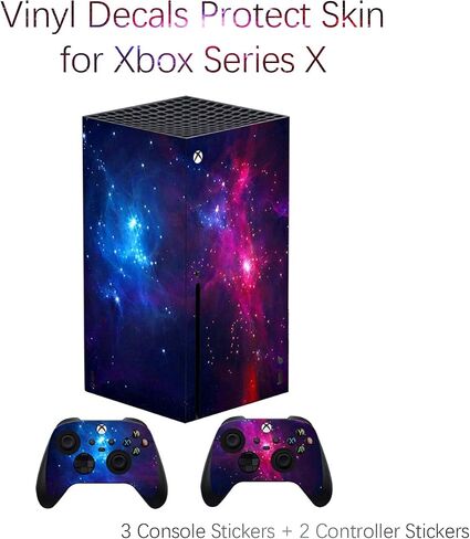 غطاء ملصقات جلدية لملحقات Xbox Series X من Geekria، متوافق مع وحدة تحكم Microsoft Xbox Series X مع 2 غطاء لاسلكي لكامل الجسم من الفينيل الواقي من الجلد المرصع بالنجوم in Saudi Arabia