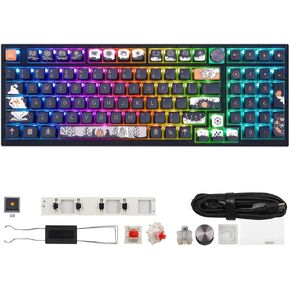 لوحة مفاتيح ألعاب MOLGRIA SKYLOONG GK68 ذات 68 مفتاحًا بإضاءة خلفية RGB مع أغطية مفاتيح بودنغ شفافة جانبية، ومفاتيح بصرية حمراء قابلة للتبديل السريع، لوحة مفاتيح ميكانيكية بمقبض سلكي من النوع C لنظام التشغيل Win/Mac OS in Kuwait
