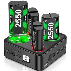 Rechargeable Xbox One Controller Battery Pack Charger with 4 x 3600mWh High Capacity for Xbox Series X Battery, Xbox One Charging Accessories for Xbox One Series X/S/Xbox One/X/S/Elite Controllers