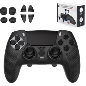 PS5 Edge Controller Cover, Protective Case for Playstation 5 Edge Controller, PS5 Controller Skin for Playstation 5 DualSense Wireless Edge Controller with 4PCS Thumb Grip Caps+L2 R2 Trigger Extender