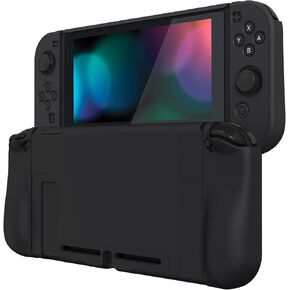 PlayVital Upgraded Dockable Case Grip Cover for Nintendo Switch, Ergonomic Protective Case for Nintendo Switch, Separable Protector Hard Shell for Joycon - Black