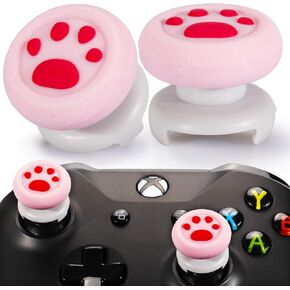 Playrealm FPS Thumbstick Extender & 3D Texture Rubber Silicone Grip Cover 2 Sets for Xbox Series X/S & Xbox One Controller(Cat Paw Coral) in Saudi Arabia