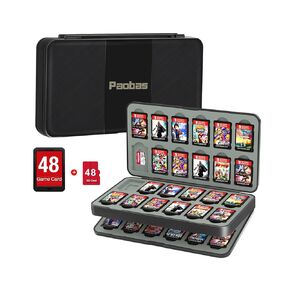 Paobas 48 Slot Game Card Case for Nintendo Switch Game Cards and Mirco SD Memory Cards, Portable Switch Lite/OLED Game Memory Card Storage Holder