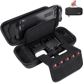 حقيبة حمل واقية من TOQIBO لسطح البخار، حقيبة حمل محمولة للسفر متوافقة مع وحدة التحكم وملحقات سطح البخار، حقيبة حمل ذات هيكل صلب مدمجة في حقيبة تخزين شاحن محول تيار متردد (حقيبة تخزين للحمل) in Kuwait