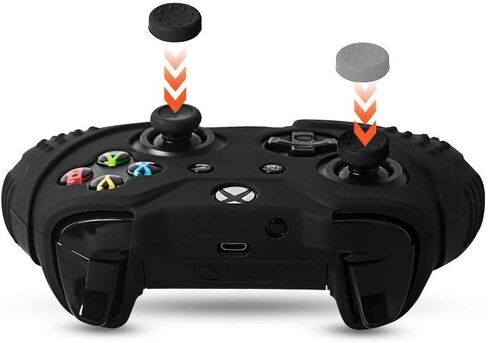 Cybcamo Silicone Skin Cover Grip Set for Xbox One X & One S Controller, Anti-slip Protector Case for Microsoft Xbox 1 Controller with 8 Thumbstick Caps (Red) in Saudi Arabia
