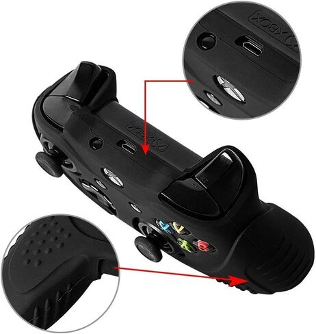 Cybcamo Silicone Skin Cover Grip Set for Xbox One X & One S Controller, Anti-slip Protector Case for Microsoft Xbox 1 Controller with 8 Thumbstick Caps (Red) in Saudi Arabia
