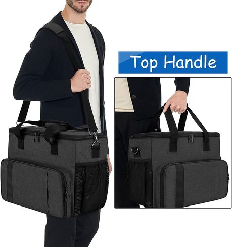 CURMIO Carrying Case Compatible for PS5, PS4, PS4 Pro, Xbox Series S, Xbox One/ One S/ One X and Xbox 360, Playstation 5 Storage Bag for Console and Gaming Accessories, Black (Bag Only) in Saudi Arabia