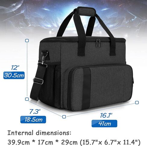 CURMIO Carrying Case Compatible for PS5, PS4, PS4 Pro, Xbox Series S, Xbox One/ One S/ One X and Xbox 360, Playstation 5 Storage Bag for Console and Gaming Accessories, Black (Bag Only) in Saudi Arabia