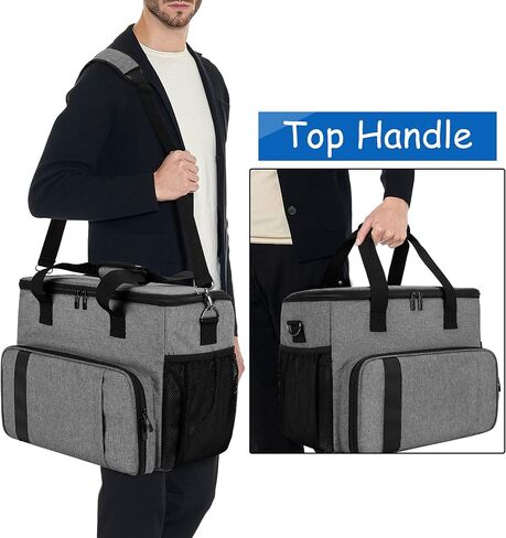CURMIO Carrying Case Compatible for PS5, PS4, PS4 Pro, Xbox Series S, Xbox One/ One S/ One X and Xbox 360, Playstation 5 Storage Bag for Console and Gaming Accessories, Black (Bag Only) in Saudi Arabia