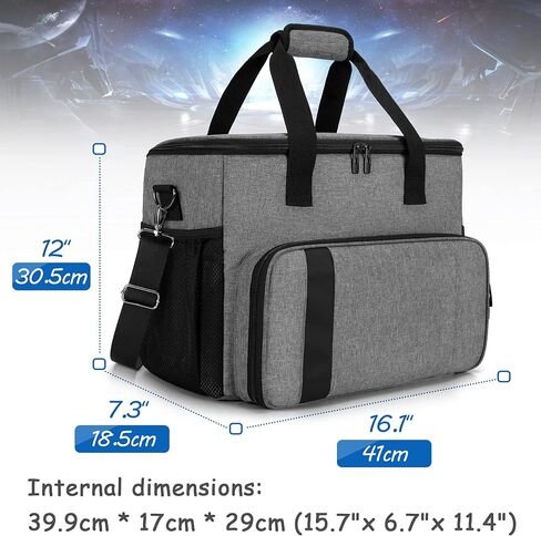 CURMIO Carrying Case Compatible for PS5, PS4, PS4 Pro, Xbox Series S, Xbox One/ One S/ One X and Xbox 360, Playstation 5 Storage Bag for Console and Gaming Accessories, Black (Bag Only) in Saudi Arabia
