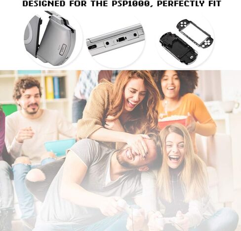 اشاتا غطاء حماية كامل للاصلاح + ازرار بديلة متوافقة مع وحدة تحكم سوني PSP 1000 (فضي) in Kuwait