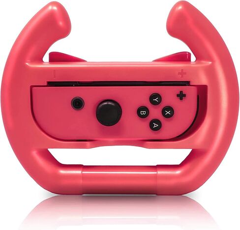 مجموعة عجلات القيادة EIMGO 2 × لجهاز Nintendo Switch Joy-Con Racing Game Controller مرفقات مجموعة مقابض المقبض (قاع مسطح، أحمر + أزرق) in Saudi Arabia
