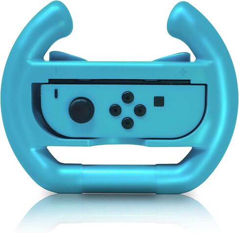 مجموعة عجلات القيادة EIMGO 2 × لجهاز Nintendo Switch Joy-Con Racing Game Controller مرفقات مجموعة مقابض المقبض (قاع مسطح، أحمر + أزرق) in Saudi Arabia