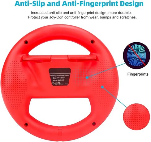 مجموعة عجلات القيادة EIMGO 2 × لجهاز Nintendo Switch Joy-Con Racing Game Controller مرفقات مجموعة مقابض المقبض (قاع مسطح، أحمر + أزرق) in Saudi Arabia