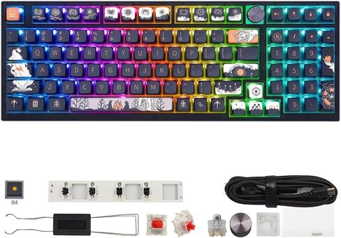 لوحة مفاتيح ألعاب MOLGRIA SKYLOONG GK68 ذات 68 مفتاحًا بإضاءة خلفية RGB مع أغطية مفاتيح بودنغ شفافة جانبية، ومفاتيح بصرية حمراء قابلة للتبديل السريع، لوحة مفاتيح ميكانيكية بمقبض سلكي من النوع C لنظام التشغيل Win/Mac OS in Kuwait