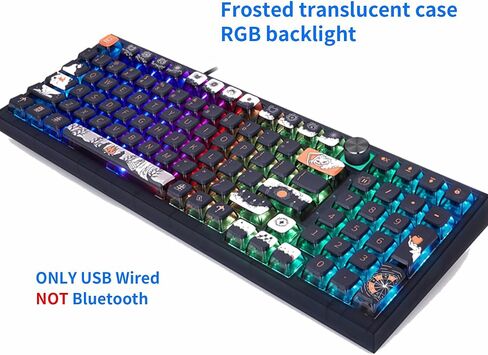 لوحة مفاتيح ألعاب MOLGRIA SKYLOONG GK68 ذات 68 مفتاحًا بإضاءة خلفية RGB مع أغطية مفاتيح بودنغ شفافة جانبية، ومفاتيح بصرية حمراء قابلة للتبديل السريع، لوحة مفاتيح ميكانيكية بمقبض سلكي من النوع C لنظام التشغيل Win/Mac OS in Kuwait