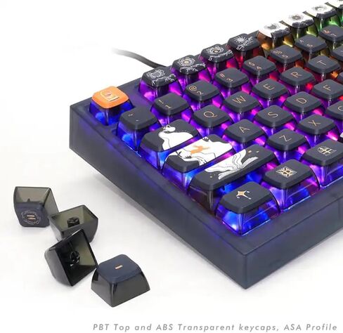لوحة مفاتيح ألعاب MOLGRIA SKYLOONG GK68 ذات 68 مفتاحًا بإضاءة خلفية RGB مع أغطية مفاتيح بودنغ شفافة جانبية، ومفاتيح بصرية حمراء قابلة للتبديل السريع، لوحة مفاتيح ميكانيكية بمقبض سلكي من النوع C لنظام التشغيل Win/Mac OS in Kuwait